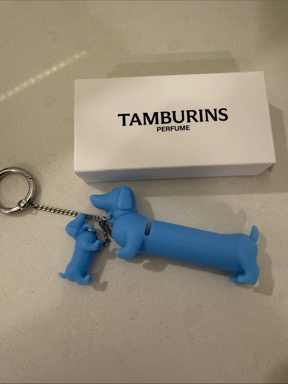 Blue Dachshund Silicone Dog Keychain Charm